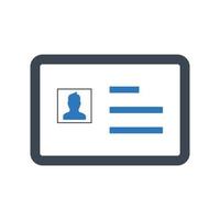 icône de carte d'identité, symbole de carte de passe pour votre site Web, logo, application, conception d'interface utilisateur vecteur