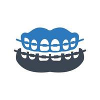 icône de l'attelle dentaire, symbole de l'orthodontie vecteur