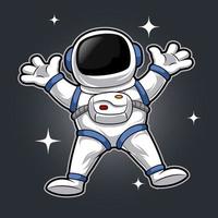 astronaute planant dans le ciel mascotte illustration vecteur