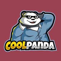 illustration de logo de mascotte de panda cool vecteur