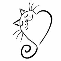 symbole d'amour animal empreinte de patte avec coeur, vecteur isolé eps 10