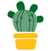 illustration vectorielle de cactus en pot de fleur. jardinage et décoration de plantes d'intérieur succulentes. cactus souriant personnage amical. pour les cartes, les réseaux sociaux, les bannières et l'impression sur papier ou textile. vecteur