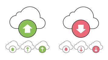 icône de téléchargement et de téléchargement dans le cloud vecteur