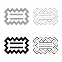 colle spéciale nécessaire désignation sur le papier peint symbole icône contour ensemble noir gris illustration vectorielle image de style plat vecteur