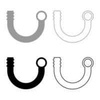 icône de jeu de tuyaux de branche gris noir couleur illustration vectorielle image de style plat vecteur