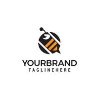 abeille logo design concept template vecteur