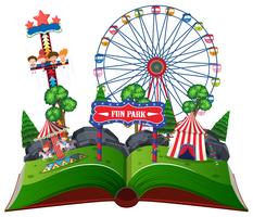 Livre pop-up fun park vecteur