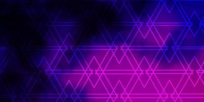 mise en page de vecteur violet foncé avec des lignes, des triangles.