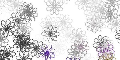 motif de doodle vecteur gris clair avec des fleurs.