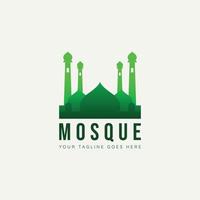 conception d'icône de logo minimaliste plat mosquée islamique vecteur