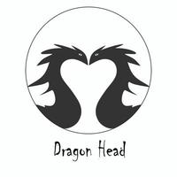 silhouette de logo de dragon à deux têtes vecteur