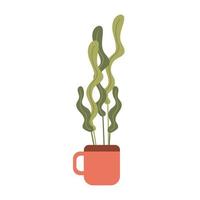 plante d'intérieur verte dans une tasse. illustration vectorielle plate isolée d'une plante en pot vecteur