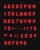 alphabet avec des lettres avec de la peinture qui coule. effrayant, halloween vecteur