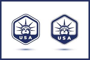 logo polygone avec statue de la liberté, logo usa, usa, symbole de la statue de la liberté usa. vecteur