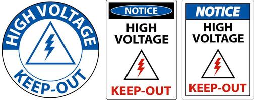 Avis d'interdiction de haute tension signe sur fond blanc vecteur