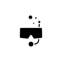masque de plongée, tuba, maillots de bain, plongée avec tuba, plongée sous-marine, plongeur, lunettes icône solide illustration vectorielle modèle de logo. adapté à de nombreuses fins.