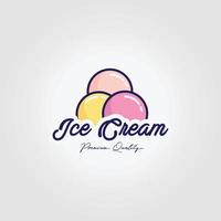 icône de logo de crème glacée gelato conception d'illustration vectorielle vintage vecteur