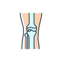 icône de couleur rgb pour l'arthrose. inflammation du cartilage. maladie dégénérative des articulations. douleur chronique au genou. articulations usées. condition auto-immune. illustration vectorielle isolée. dessin au trait rempli simple vecteur