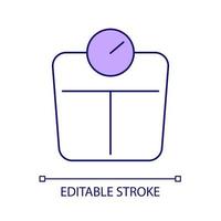 pèse-personne icône de couleur rvb. instrument de pesée de la masse corporelle. mesurer et contrôler le poids. surpoids et obésité. illustration vectorielle isolée. dessin au trait rempli simple. trait modifiable vecteur