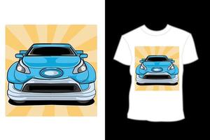 conception de t shirt illustration de voiture berline moderne vecteur