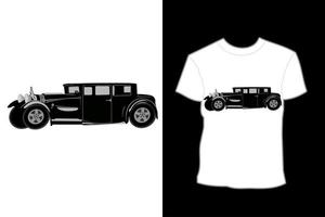 conception de t shirt illustration vieille voiture route chaude vecteur
