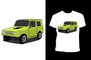 conception de t shirt illustration de voiture jeep katina vecteur