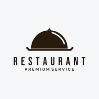 servir hotte restaurant logo vector design illustration vintage, logo bistro, café vintage