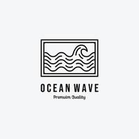 insigne de dessin au trait minimal de la conception d'illustration vectorielle du logo de la plage de l'océan, garde côtière dans le concept marin vecteur