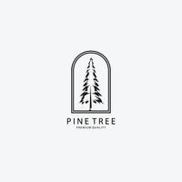pin arbre logo vector illustration design vintage dessin au trait linéaire
