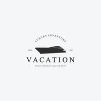 yacht bateau de luxe bateau vacances logo conception d'illustration vectorielle vecteur