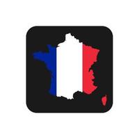 France carte silhouette avec drapeau sur fond noir vecteur