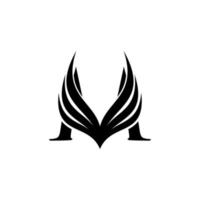 logo de la lettre initiale m et élément de conception des ailes du symbole des ailes, icône du logo de la lettre initiale c, modèle de logo initial vecteur