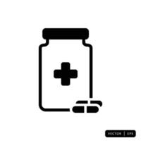 vecteur d'icône de bouteille médicale - signe ou symbole