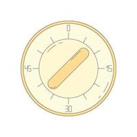 minuterie de cuisine rétro en style cartoon. illustration vectorielle isolée sur fond blanc. chronomètre rond comptant le temps vecteur