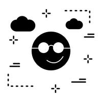 Icône Emoji cool de vecteur