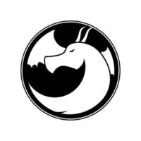 logo noir et blanc de symbole de dragon. vecteur