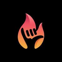 main flamme logo icône illustration vectorielle vecteur