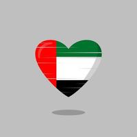 illustration de l'amour en forme de drapeau des émirats arabes unis vecteur