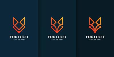 collection de logos de renard avec vecteur premium d'éléments différents et uniques