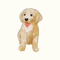 chiot aquarelle. adorable golden retriever ou animal de compagnie labrador doggy. illustration vectorielle animale