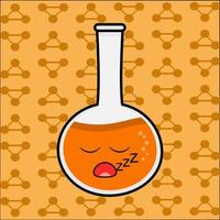 personnage de dessin animé mignon bouteille de laboratoire