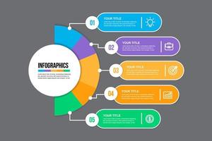 modèle d'infographie professionnel avec une couleur plate vecteur