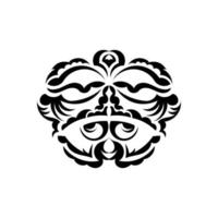 masque tribal. symbole totémique traditionnel. tatouage tribal noir. isolé sur fond blanc. illustration vectorielle. vecteur