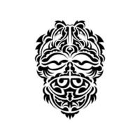 masque tribal. symbole totémique traditionnel. tatouage noir de style maori. couleur noir et blanc, style plat. illustration vectorielle dessinés à la main. vecteur