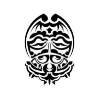 masque de samouraï. symbole totémique traditionnel. tatouage noir de style maori. isolé. illustration vectorielle dessinés à la main. vecteur