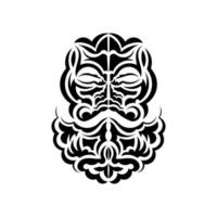 conception de masque tiki. motif de décor traditionnel de polynésie et d'hawaï. isolé. modèle de tatouage prêt. illustration vectorielle. vecteur