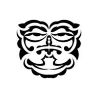 masque tribal. symbole totémique traditionnel. tatouage tribal noir. isolé. vecteur. vecteur