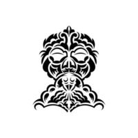 conception de masque tiki. motif de décor traditionnel de polynésie et d'hawaï. isolé. style plat. illustration vectorielle. vecteur