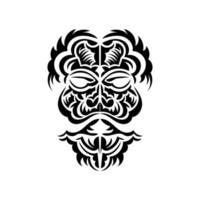 masque maori. motif de décor traditionnel de polynésie et d'hawaï. isolé sur fond blanc. style plat. vecteur. vecteur