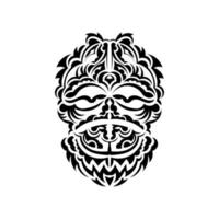 masque tribal. motifs ethniques monochromes. tatouage noir dans le style samoan. isolé. illustration vectorielle. vecteur